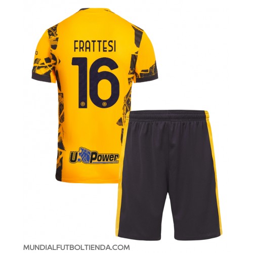 Camiseta Inter Milan Davide Frattesi #16 Tercera Equipación Replica 2024-25 para niños mangas cortas (+ Pantalones cortos)